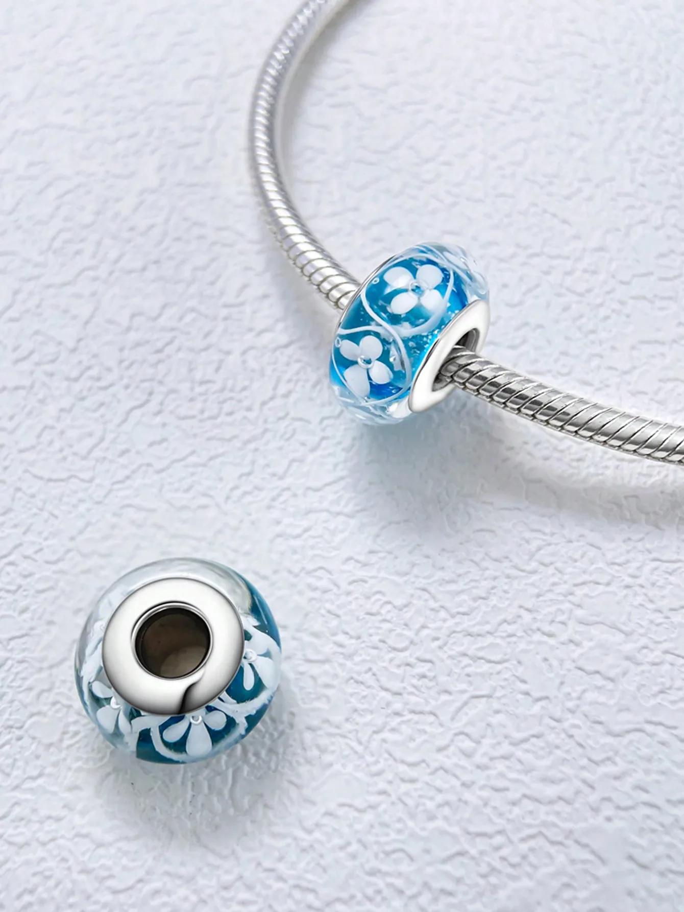 Компоненты Бусин-Шармов Металл Цвета Серебра Меди Стеклянные Компоненты Цвета Океана Компонент Бусины-Шарма Компонент Бусины-Подвески Разработан Для