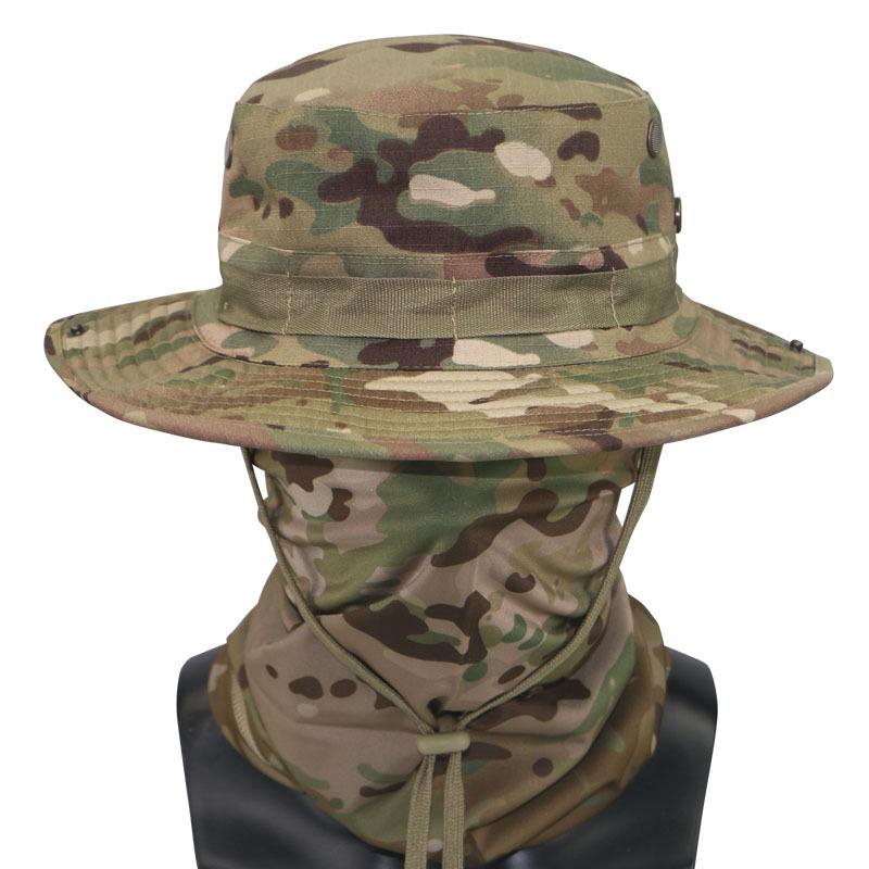 

Camouflage Round Brim Hat & Ice Silk Neck Gaiter Set for Hiking, Fishing & Outdoor One Size