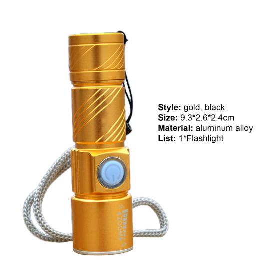 Flashlights USB Rechargeable 3 Modes Aluminum Alloy Sturdy Portable Torch Flashlight for Outdoor