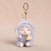 Plush Seated Sheep Keychain Pendant with Metal Ring for Backpack Keys, Soft Cute Lamb Keychain, Stuffed Animal Bag Charms