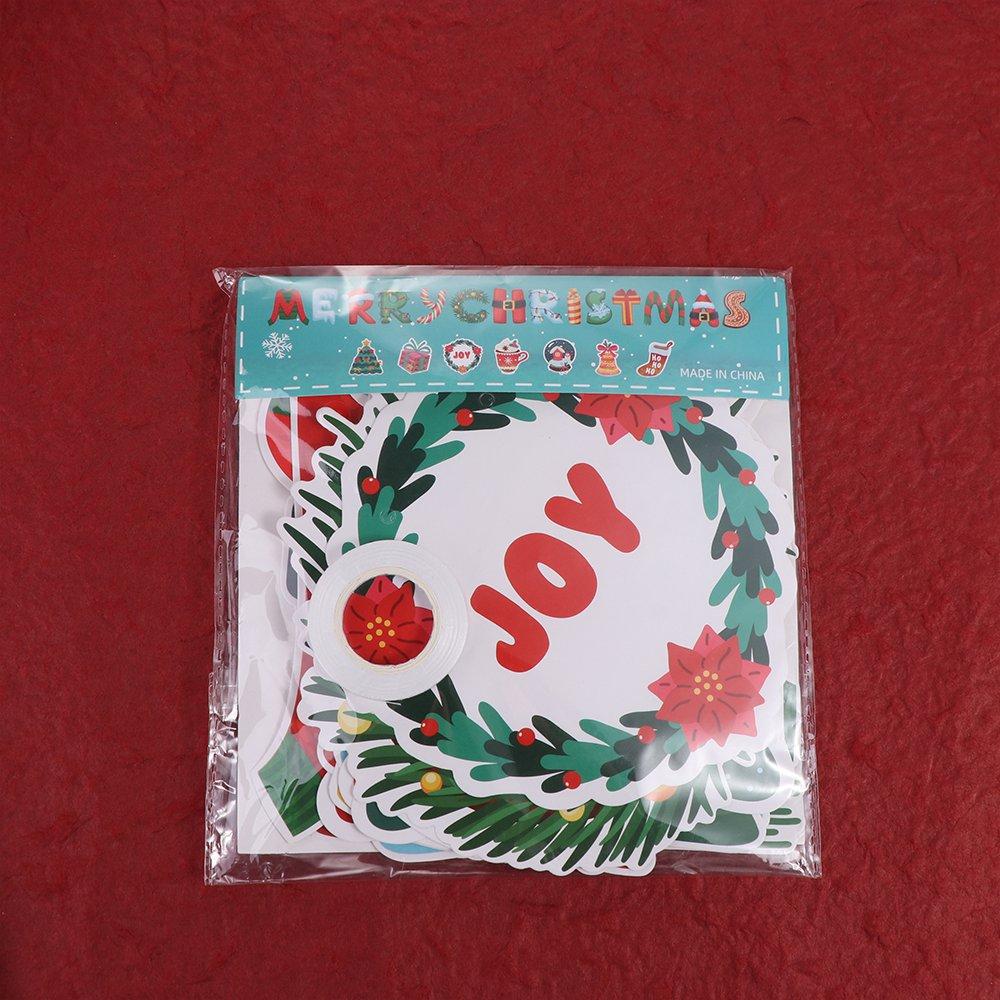 Cartoon Christmas Pull Flag Letter Merry Christmas Flag Multifunctional Christmas Banners  Bar