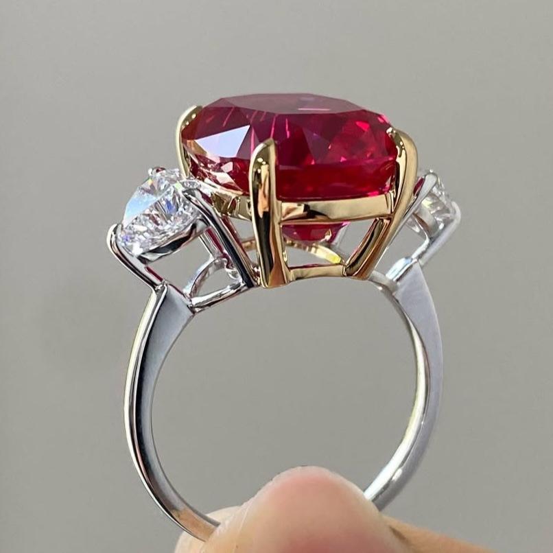 

Элегантные женские кольца медного цвета с круглыми белыми и красными камнями, аксессуары для вечеринок, подарок 10