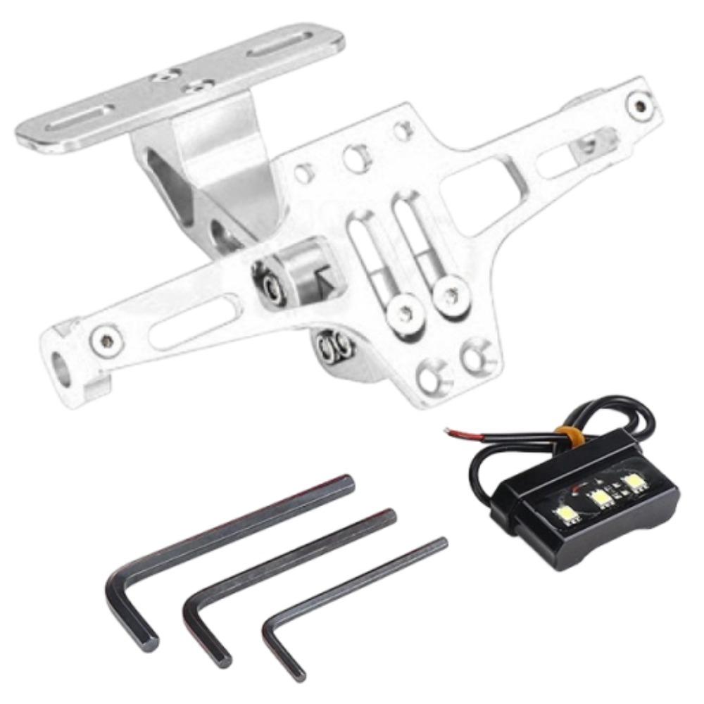 Adjustable License Plate Bracket Aluminum Zinc Zinc Alloy Turn Signal LED Lamp Holder Motorbike Parts