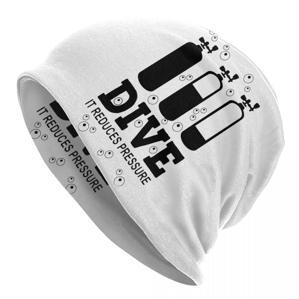 Custom Scuba Diving Skullies Beanies Caps Cool Winter Warm Unisex Women Knit Hat Adult Unisex Dive Diver Quote Bonnet Hats