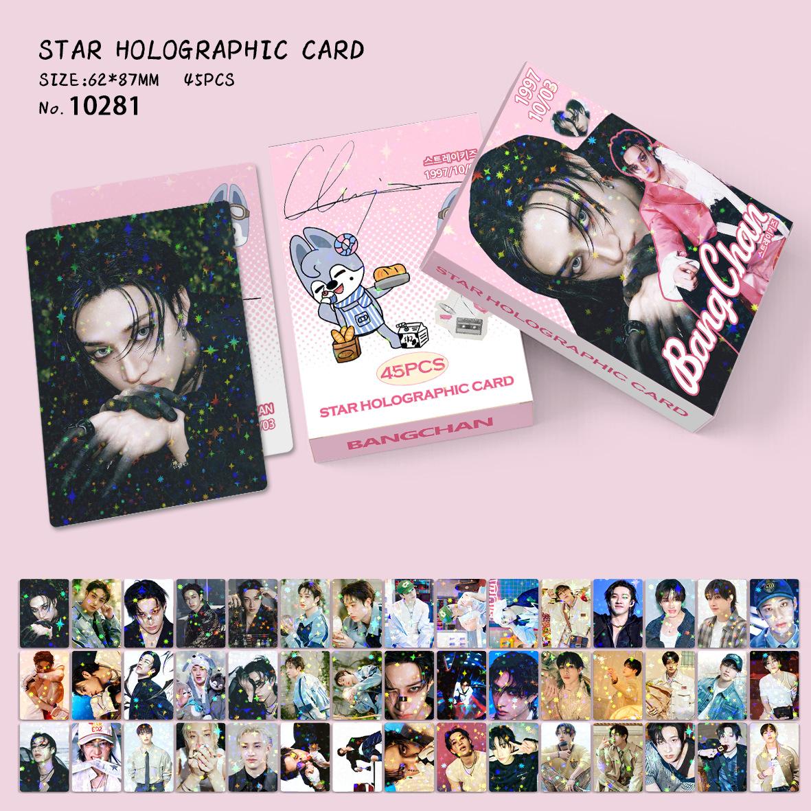 New Kpop Stray Kids Bangchan Photocards 45Pcs Skzoo Star Shiny Hologram Lomo Cards Fans Collection Gift