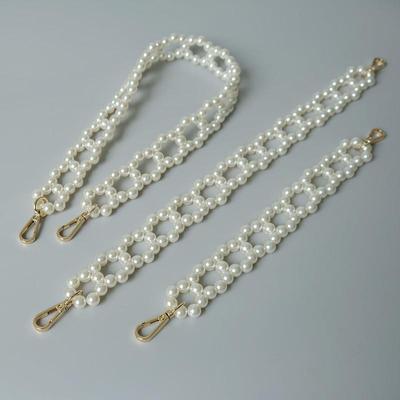 Nieuwe Mode Vrouw Handtas Accessoire Onderdelen Puring Witte Parel Acrylhars Ketting Luxe Solide Riem Vrouwen Schattige Clutch Kettingen
