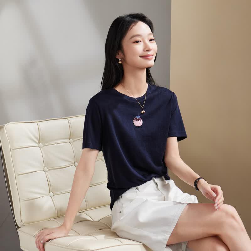 SOFSIL 2026 Summer Round Neck Short Sleeve T-Shirt