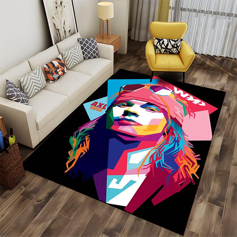 Colorful Pop Art Portrait Carpet suitable as a non-slip mat for the living room or bedroom sofa
