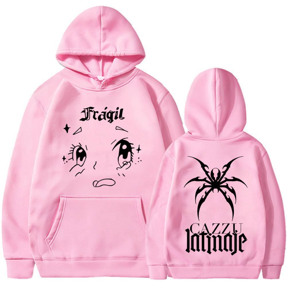Singer Cazzu Latinaje Album 2025 Vintage Graphic Hoodie Men Women Aesthetics Pullover Winter Casual Fleece Hip-hop Sweatshirts