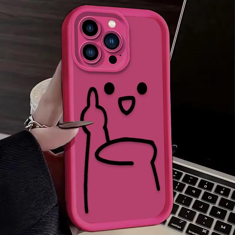 Cartoon Funny Despise Gesture Phone Case For iPhone 16 15 14 13 12 11 Pro Max XS Max XR 7 8 Plus Shockproof Silicone Back Cover