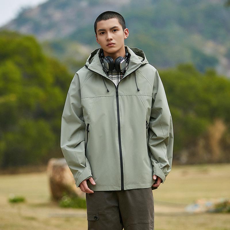 

2024 Унисекс Ветрозащитная Водонепроницаемая Уличная Ветровка - Свободный Крой, Большого Размера для Весеннего и Осеннего Альпинизма XL