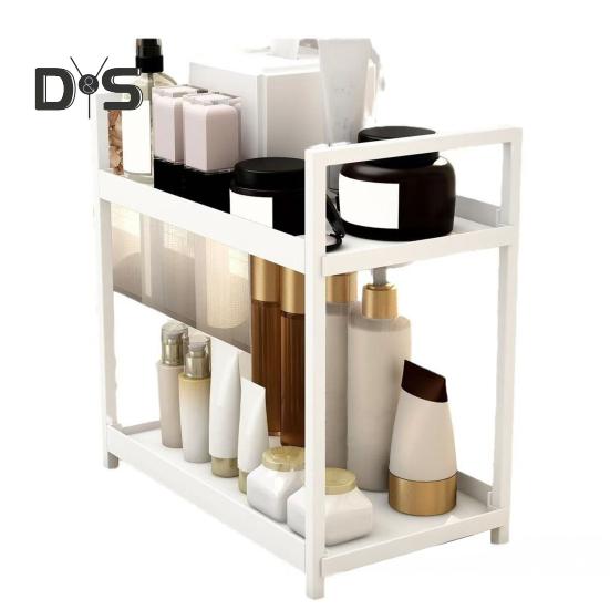 Countertop Storage Rack Double Layers Heavy Duty Metal Home Office Living Room Kitchen Bathroom Cosmetics Organizer Holder