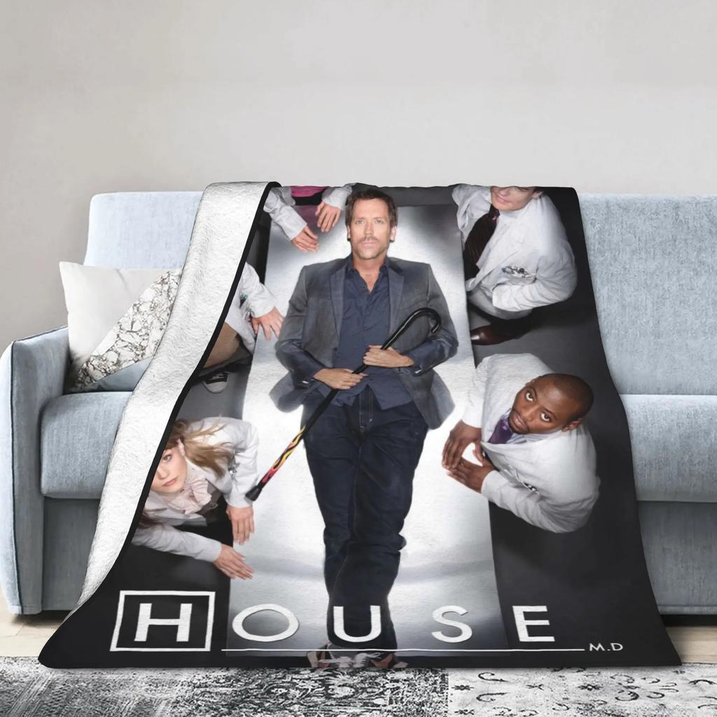 Doctor House Drama Soft Blanket Child Plush Bedding Throws Street Trend Couch Chair Flannel Bedspread Sofa Bed Cover