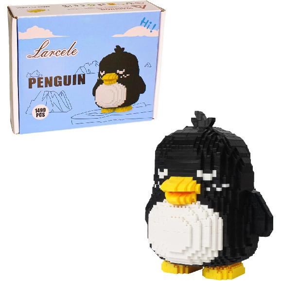 

Larcele Animal Series Micro Building Blocks Animal Set, DIY Mini 3D Building Toy Bricks,1499 Pieces KLJM-07 (Penguin)