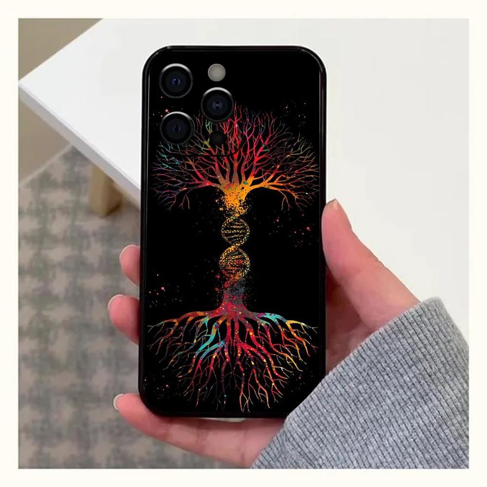 Wissenschaft DNA Biologie Handyhülle Für Apple iPhone 15,14,13,12,11,Pro,X,XS,Max,XR,Plus,Mini Weiche Schwarze Hülle
