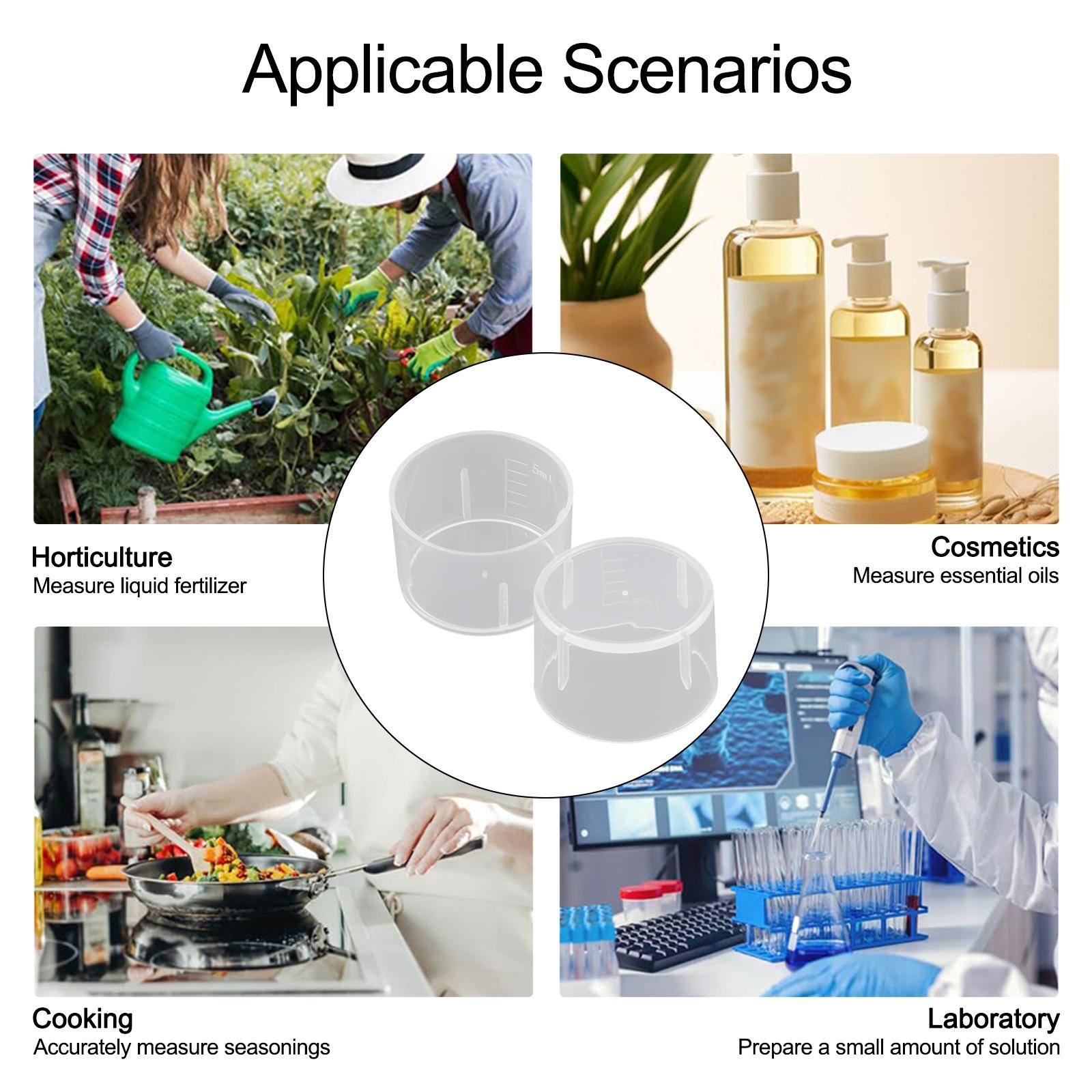 Удобного размера упаковка из ста штук прозрачных одноразовых пластиковых измерительных инструментов по пять миллилитров каждый China Mainland