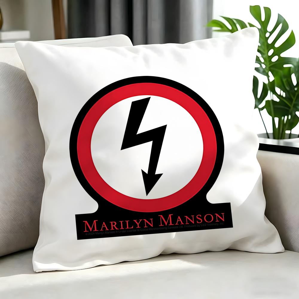Rock Marilyn Manson Cushion Cover Cushion Cover Set 4Pcs 50X50 45X45 40X40 Pillowcase Decorative Sofa Home Decor