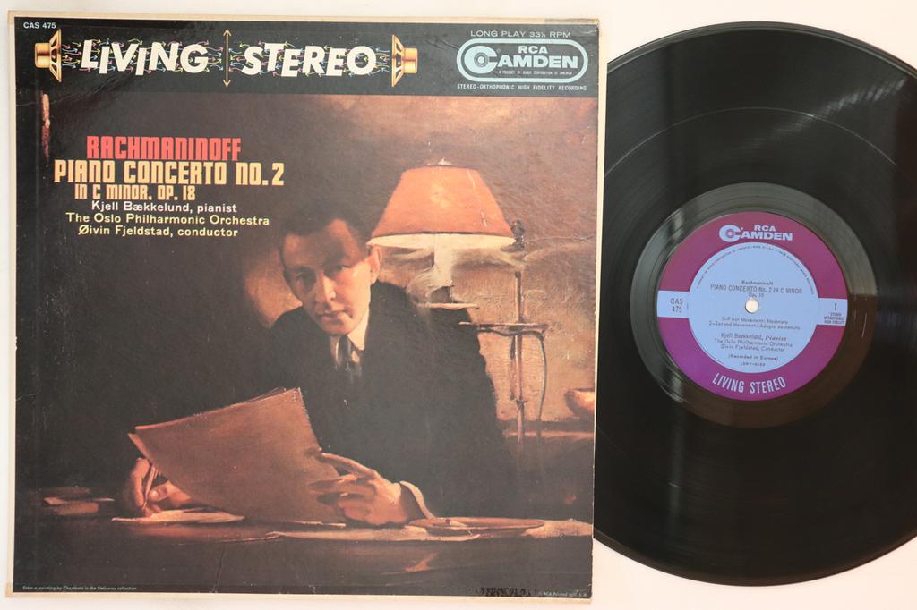 LP Record KJELL BAEKKELUND OSLO FILHARMONISK  Rachmaninoff Piano Concerto No. 2 I CAS475 RCA CAMDEN 1959 US Classical Used