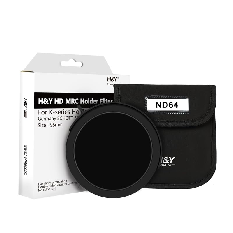 ND Filter ND64 100mm for Square Filter Holder ND 6 Steps Attenuation Low Reflection Coated KN64 H&Y K-Series Drop-in Anti-static Anti-fouling