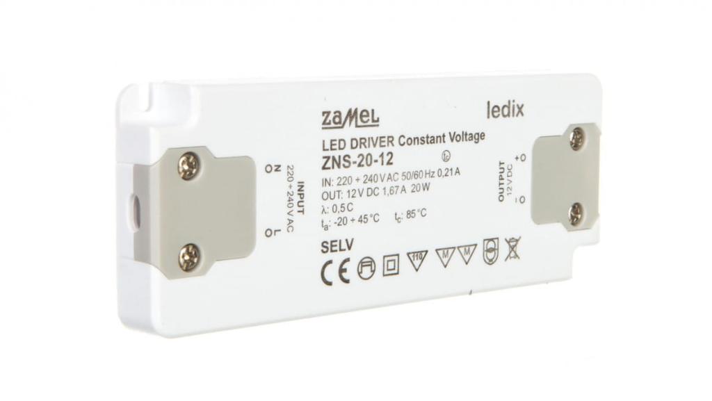 Zasilacz Led Slim 12V Dc 20W Zns-20-12 Ldx10000138