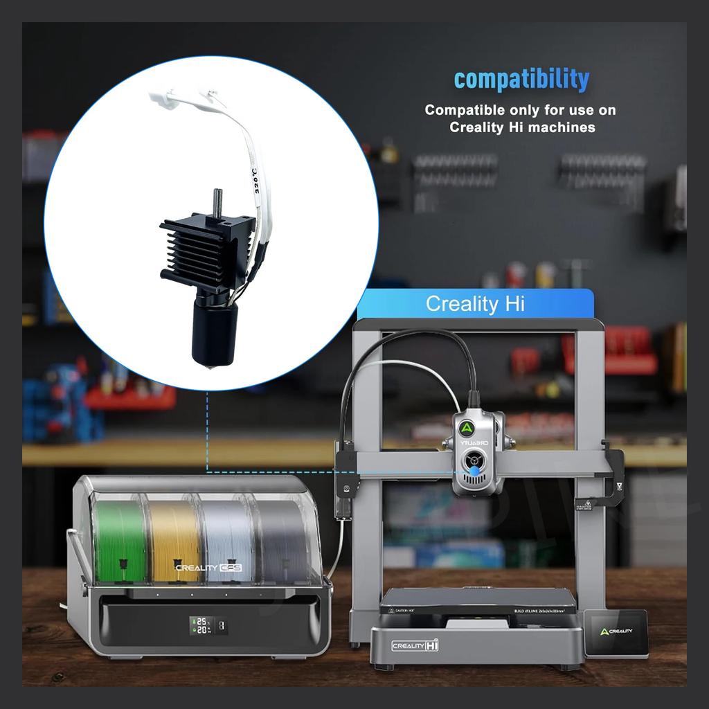 For Creality Hi Hotend Ceramic Heating Block Hi Combo Hotend Kit Hardened Steel All-In-One Nozzle 300°C 3D Printer Accessories