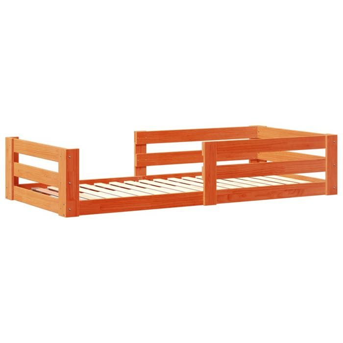 VidaXL Cadre de lit sans matelas cire marron 80x200 cm bois pin massif, meuble de chambre à coucher, sommier, lit en bois, 855680