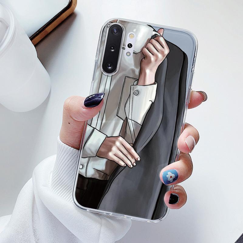 

For Samsung Galaxy Note 10 Plus Note10 Lite Phone Case Cute Art Line Daisy Soft Slim Clear Silicone Funda For Samsung Note 10 Samsung Note 10 Lite