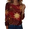 Women's Fashion Casual H Printed V-Neck Long Sleeve Decorative Button T-Shirt Tops