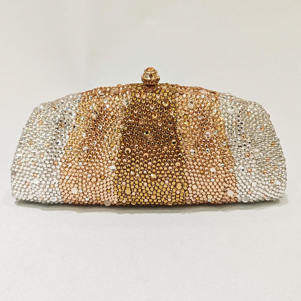 

Little Diamond Evening Bag Clutch Crystal Wedding Clutch Purse Rhinestone Women Party Prom Clutch Cocktail Diamond Champagne 20.5cmX8.5cmX5cm