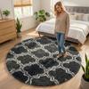 Dywan okrągły do salonu shaggy DECOR antypoślizgowy miękki puszysty 120x120 Grey Lantern
