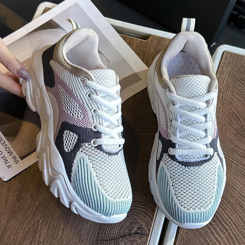 TUINANLE Damesko Mesh Pustende Unisex-plattformsneakers Blandede farger Uformelle menn tennissko