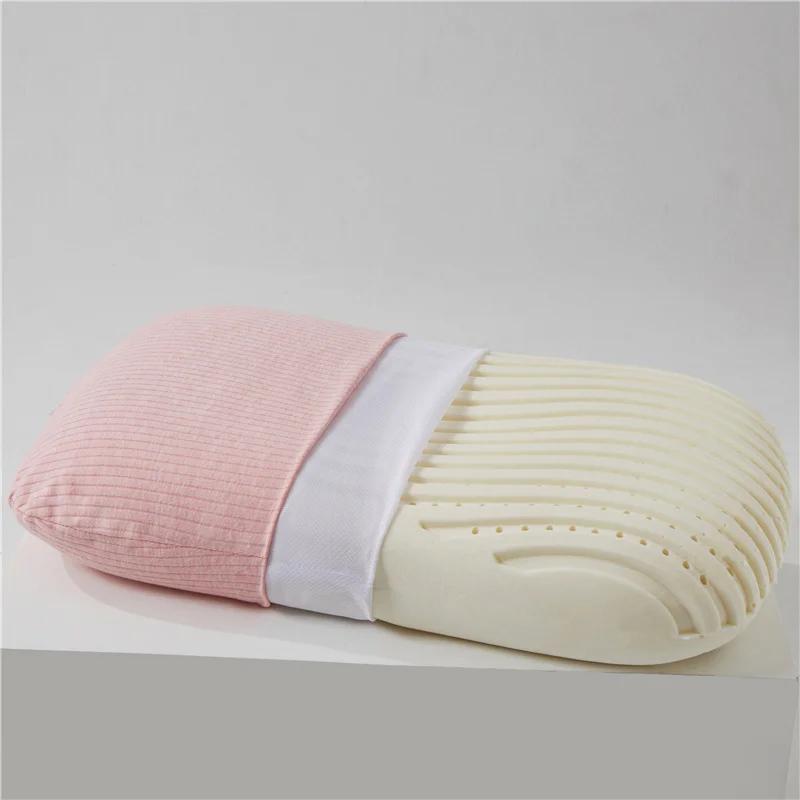 Natural Latex Pillow with Cotton Cover Soft No Pressure Support Neck Pain Relief Bed Pillow for Side Back and Stomach Sleeper