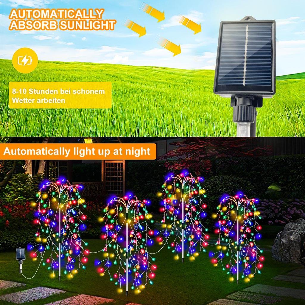 420/680LED Solar firecracker lights led copper wire fireworks lights string Christmas holiday ambient lights garden lawn lights