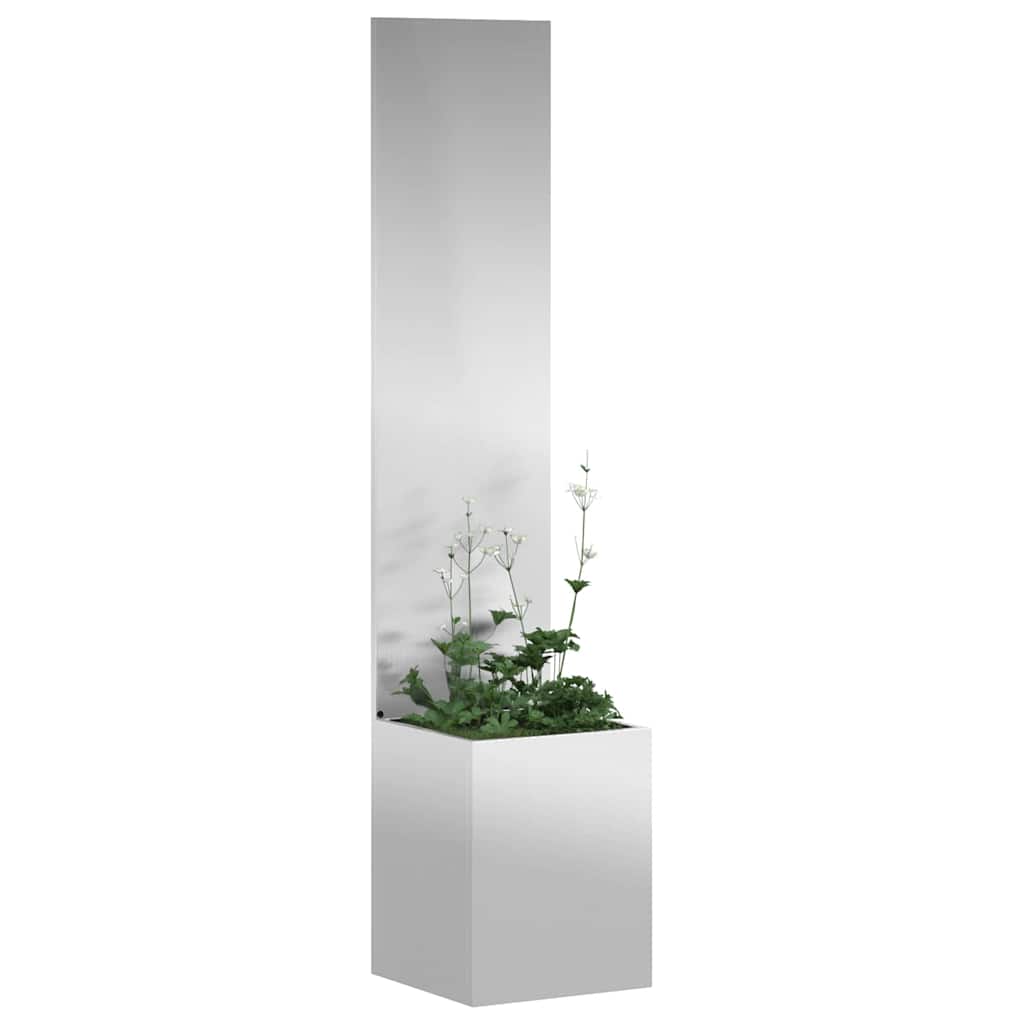 Garden Privacy Screen Canvas Silver 32 x 150 cm Galvanized Steel