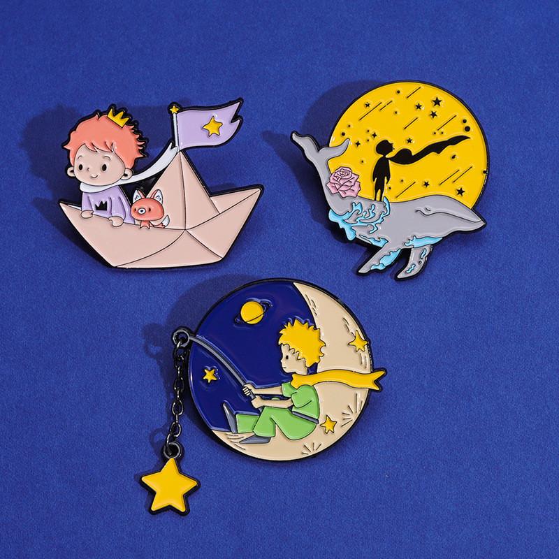 Charming The Little Prince Cartoon Brooch Stunning Metal Badge For Bags Gifts