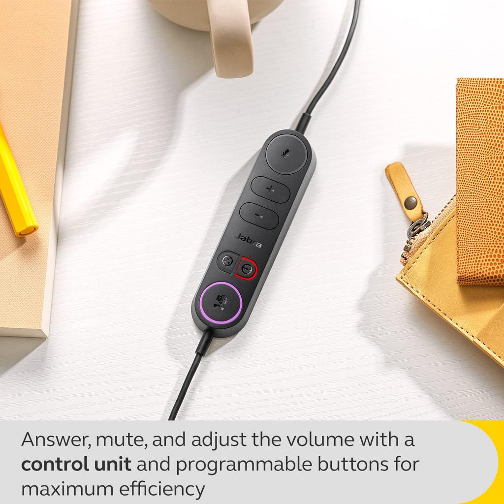 Jabra Engage 40 Wired Mono Headset with In-Line Call Control, Noise Cancellation, Two-Mic Technology, Ultra-Lightweight Design, USB-A Cable, MS Team