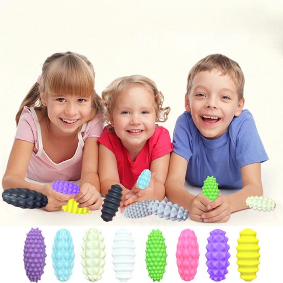 4Pcs Magnetic Decompression Toy Multi-Texture Sensory Stimulation Safe Silicone Material Portable Stress Relief Hand-Eye Coordination Toy