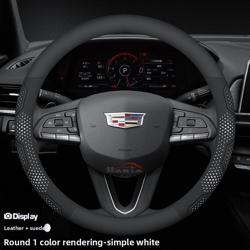cuwklz1 Leather Car Steering Wheel Cover for Cadillac Escalade 3 4 ATS SRX CT6 CTS XT5 STS CT5 XT6 XT4 Lyriq Accessories