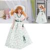 1:12 Miniature Porcelain Doll Green Dress Women Lady Doll Elegant Dollhouse Accessory
