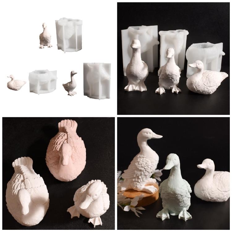 Flexible Silicone Mould Accessory for Creating Duck Candle Holders Decoration With Resin And Plaster Daily Use