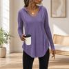 Women's Hooded T-Shirt Long Sleeve Pullover for Fall Casual Wear