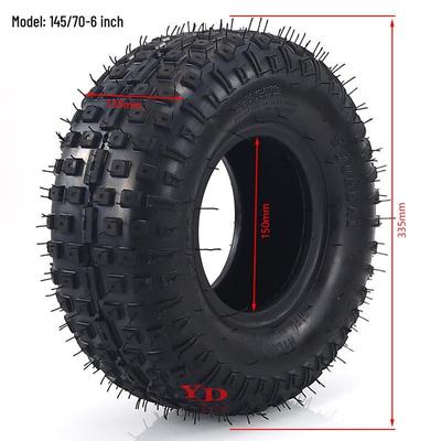 145/70-6 Inch Rubber Vacuum Tire for ATV, Lawn Mower, Beach, and Sightseeing Cars