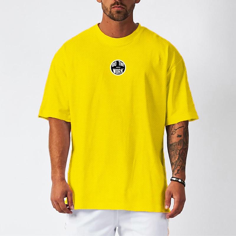 Fă Treaba Vară Nou Brand Larg Oversized Larg Bărbați Streetwear Hip Hop Fitness Culturism Plasă Sală de Gimnastică Sprots Antrenament Tricou