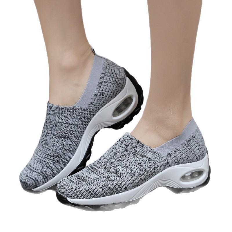 2025 new walking mother shoes breathable foot cover mesh sports shoes casual thick sole heightening rocking shoes