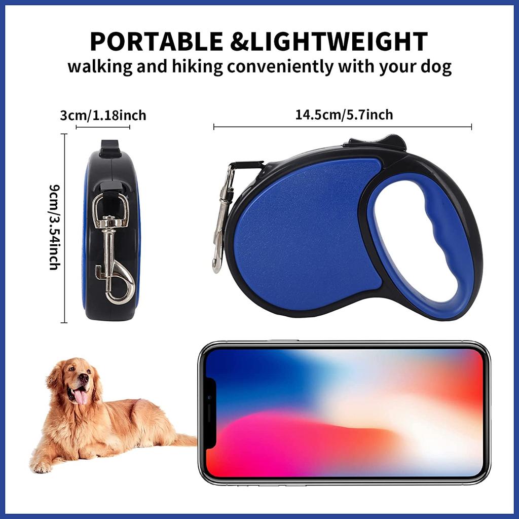 Buy Retractable Dog Leash 5M Long Extendable Dog Lead TangleFree