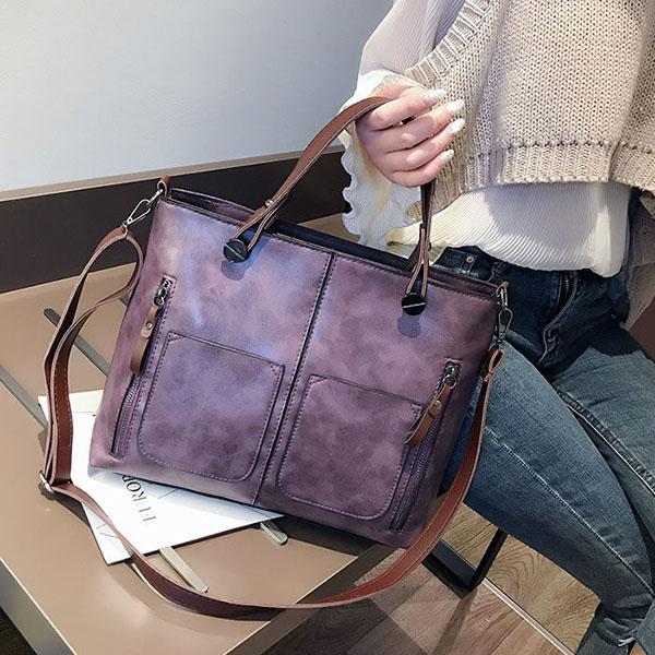 Women's Handbag Elegant Single Shoulder Bag Vintage Solid Color Messenger Bag Simple Versatile Soft Bag
