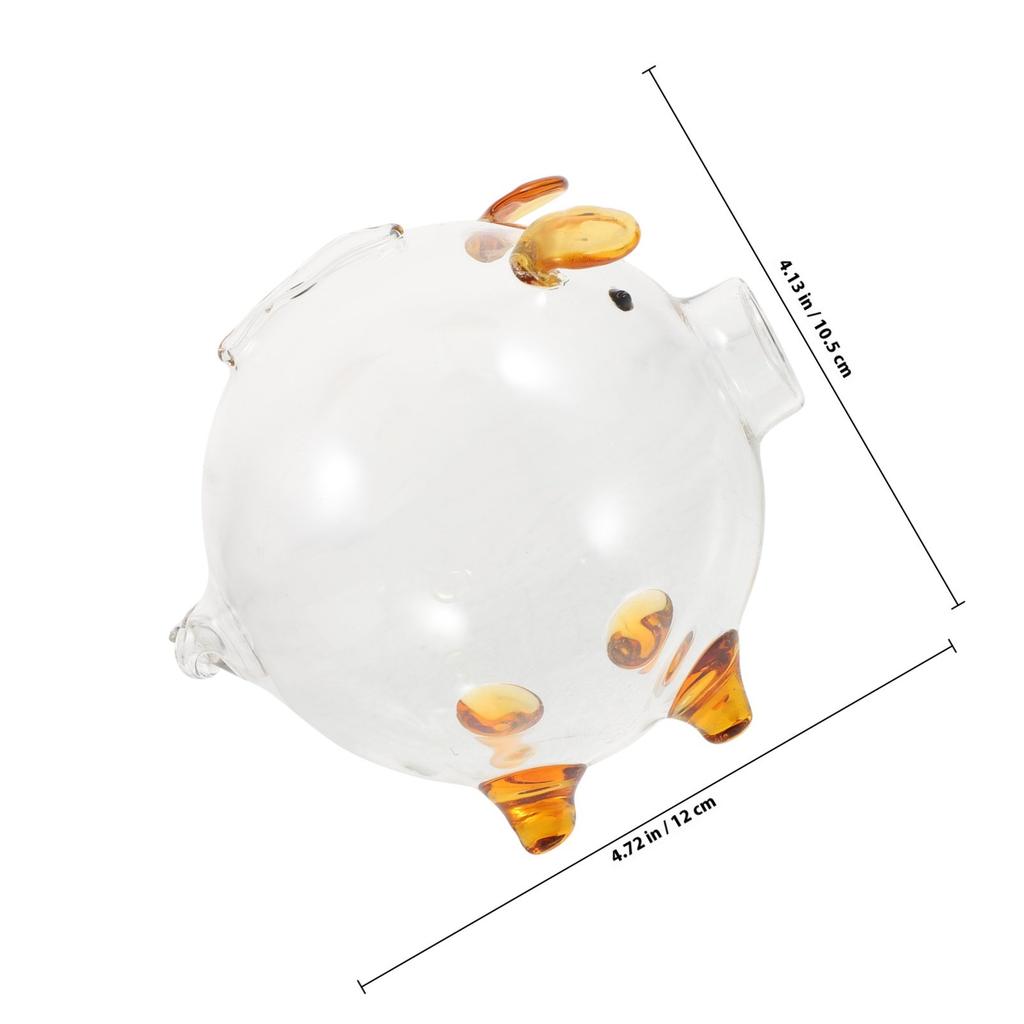 Glass Piggy Bank Clear Transparent Pig Shaped Money Pot for Birthday Gift Decorative Saving Jar Desktop Coin Box
