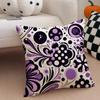 Retro Polka Dot Floral Pillow Retro Style Cushion Cover Throw Pillow Cover Hidden Button Durable Polyester Chair Cushion
