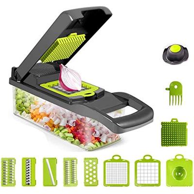 14 In1 Vegetable Mandolin, Vegetable Size with 6 Stainless Blades, Multifunctional Vegetable Slicing, Cutting And Grating Vegetables