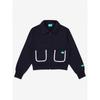 Women S Crop Zip Up With Patch Pocket  Navy 